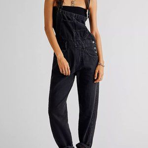 Free People Ziggy Denim Overalls XS Mineral Black